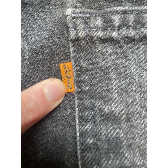 Vintage Levis 550 Jeans Mens 36x32 (32x30 Actual) Black Taper Leg Y2K ORANGE TAB - Picture 7 of 13